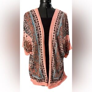 Vocal Women’s Open Front Cardigan Pink Size Large